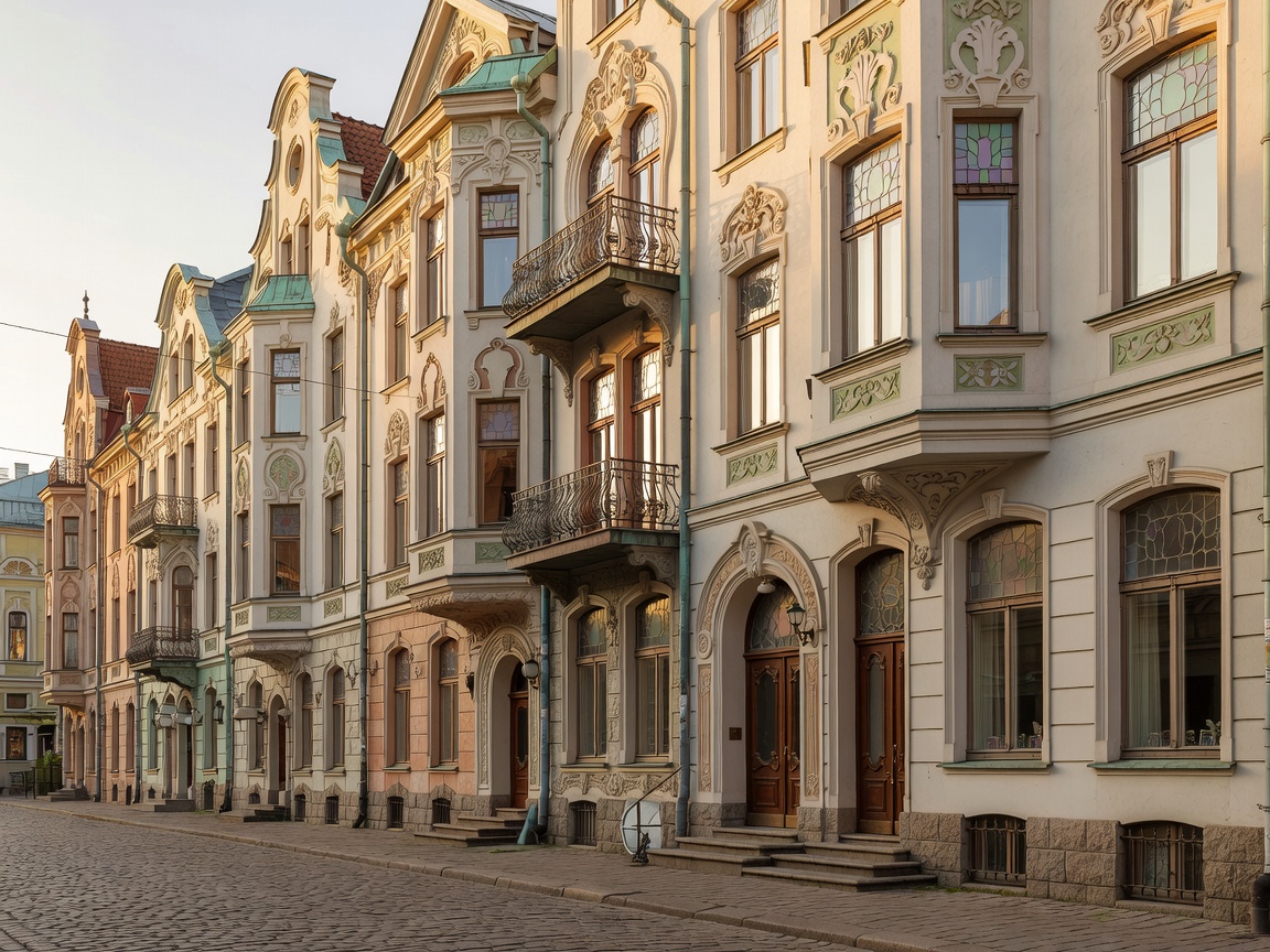 Art Nouveau architecture facades in Quiet Centre Riga