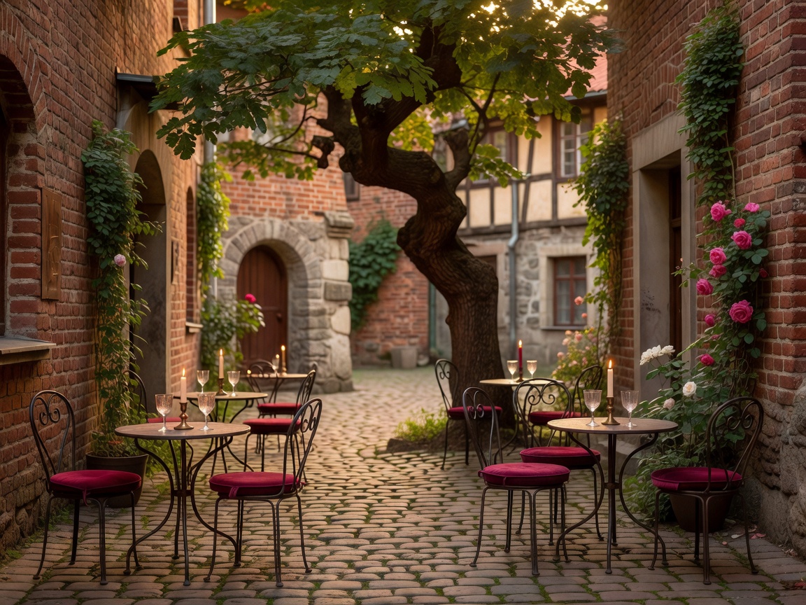 Romantic courtyard seating at Parunasim Kaut Ko Garsigu in Vecriga